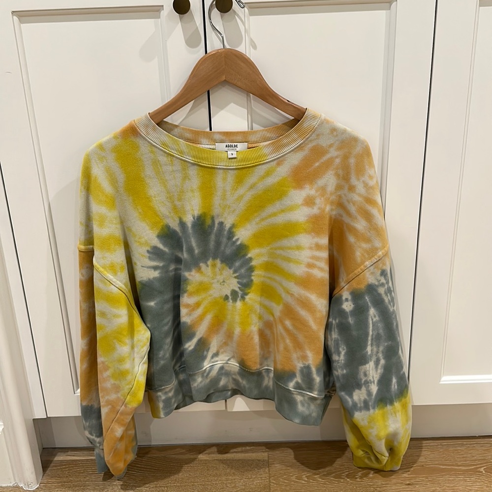Agolde balloon sleeve tie dye top small